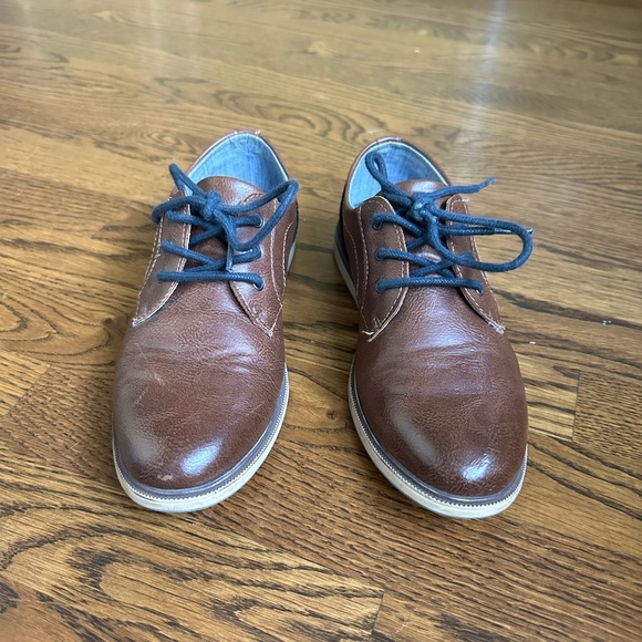 Kids Mens Brown Leather Shoes size 5 - Picture 5 of 12